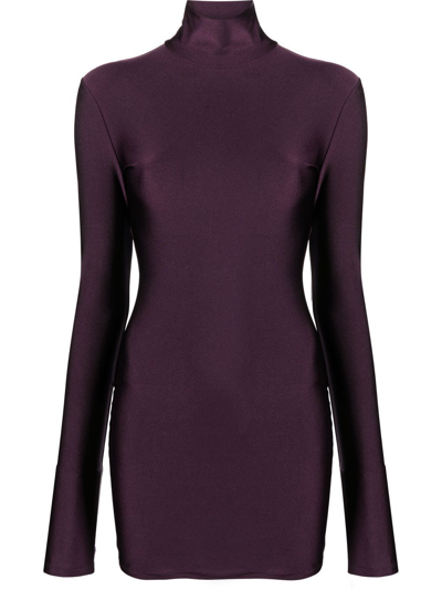 Shop The Andamane Hilda High-neck Mini Dress In Violett