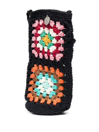 Shop Alanui Crochet Bottle Bag In Schwarz