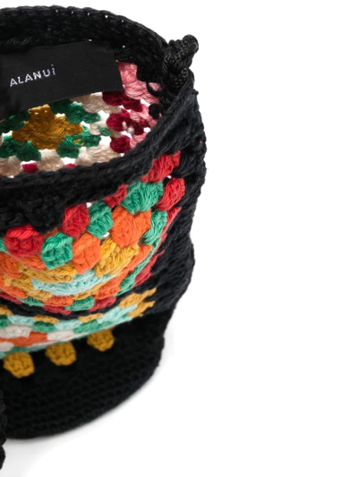 Shop Alanui Crochet Bottle Bag In Schwarz