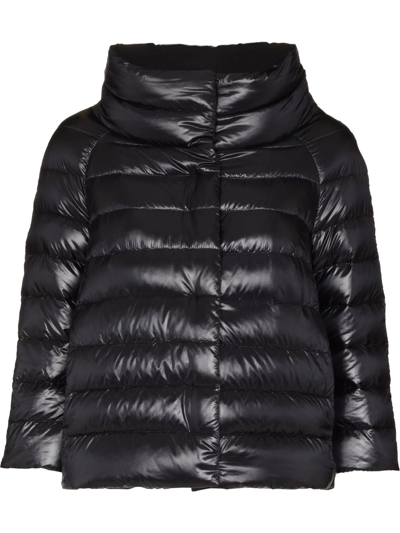 Shop Herno Ultralight Quilted High-shine Puffer Jacket In Schwarz