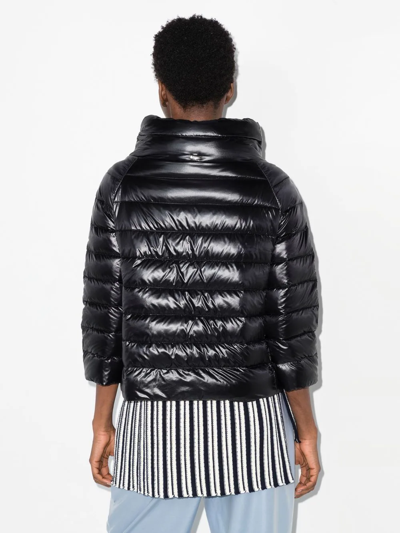 Shop Herno Ultralight Quilted High-shine Puffer Jacket In Schwarz