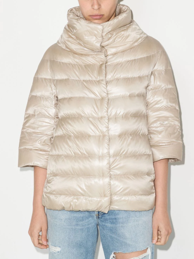 Herno High-neck Puffer Jacket In Burgundy