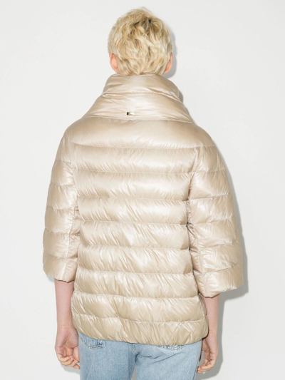 Herno High-neck Puffer Jacket In Burgundy