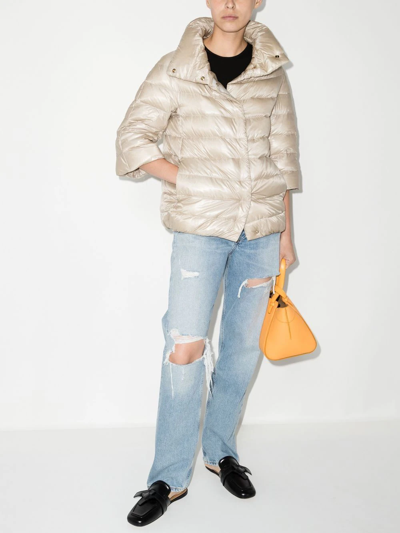 Herno High-neck Puffer Jacket In Burgundy