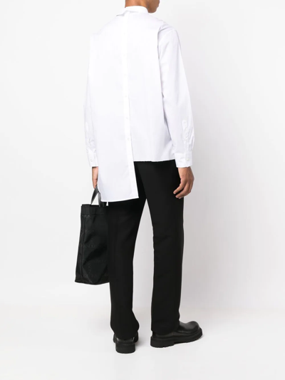 Shop Lanvin Asymmetric Cotton Shirt In Weiss