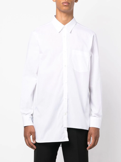 Shop Lanvin Asymmetric Cotton Shirt In Weiss