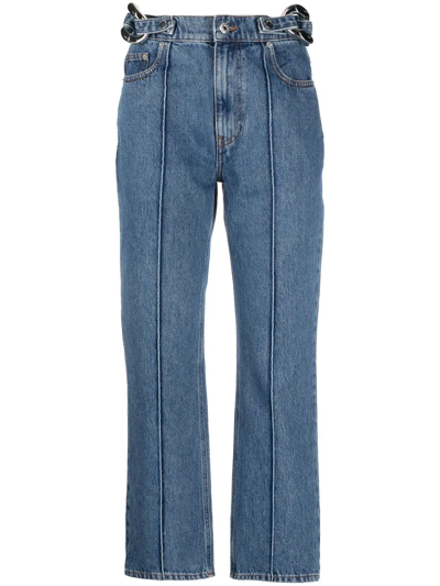 Shop Jw Anderson Chain-link Straight-leg Jeans In Blau