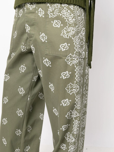 Shop Amiri Bandana-print Straight Trousers In Grün