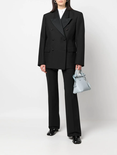Maison Margiela Double-breasted Grain De Poudre Wool And Mohair-blend Blazer In Schwarz