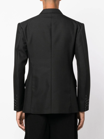 Shop Maison Margiela Double-breasted Mohair Blazer In Schwarz