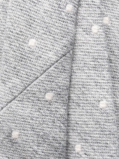 Shop Eleventy Polka-dot Embroidered Cashmere-wool Tie In Grau