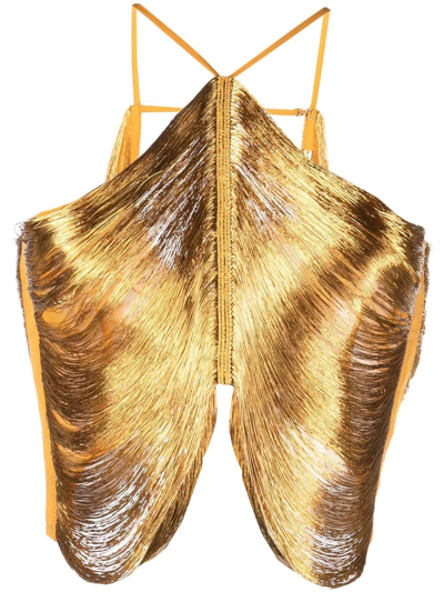Shop Cult Gaia Quella Metallic-finish Vest In Gold