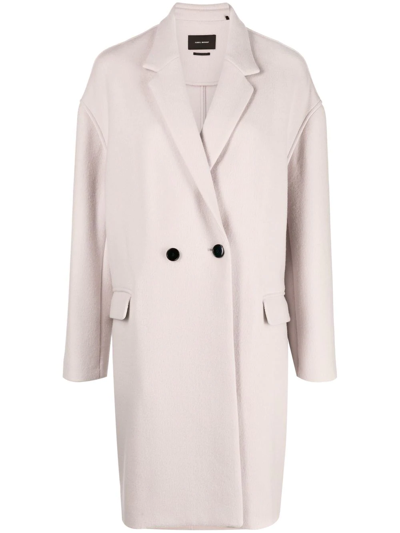 Shop Isabel Marant Double-breasted Midi Coat In Nude