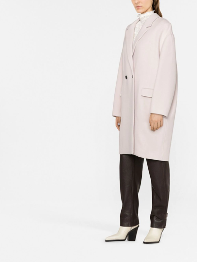 Shop Isabel Marant Double-breasted Midi Coat In Nude