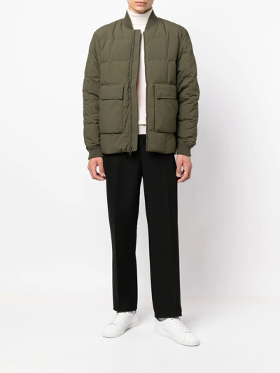 Woolrich Feather-down Quilted Jacket In Grün