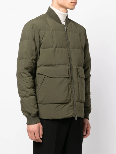 Woolrich Feather-down Quilted Jacket In Grün