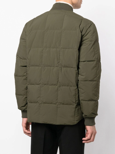 Woolrich Feather-down Quilted Jacket In Grün