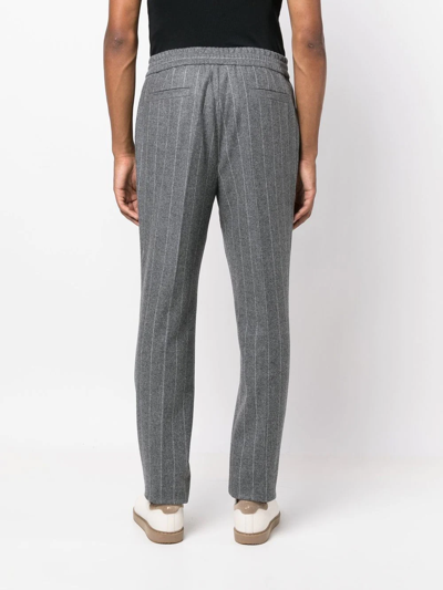 Shop Brunello Cucinelli Stripe-pattern Straight Trousers In Grau