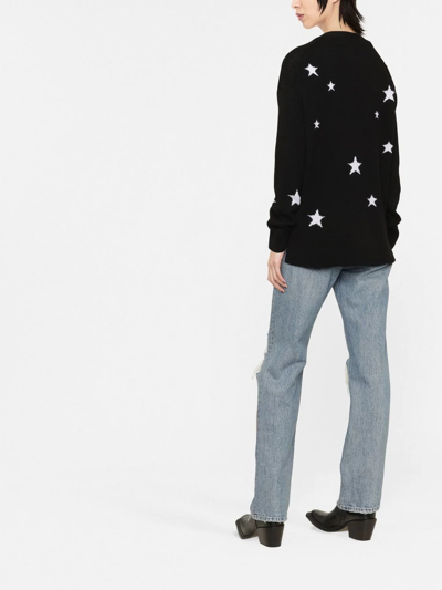 Zadig & Voltaire Mirka Star-pattern Cashmere Cardigan In Schwarz