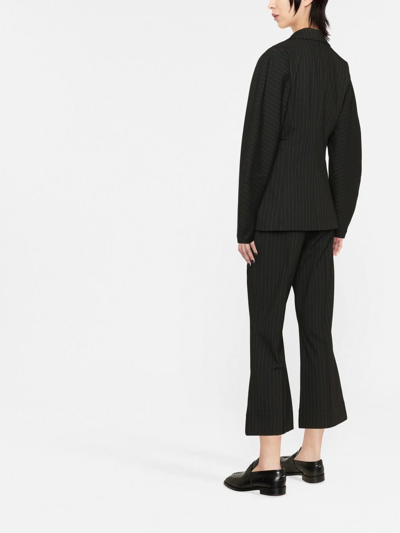 Ganni Black Striped Blazer In Schwarz