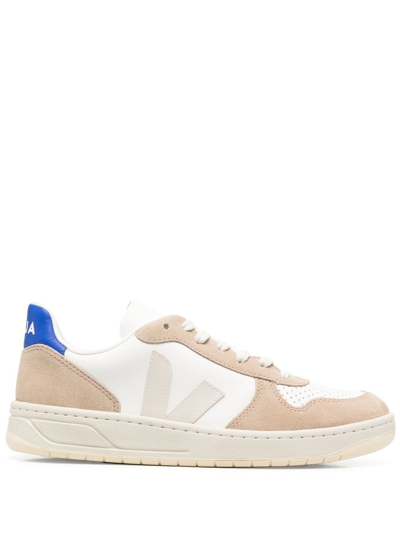 Shop Veja V-10 Chromefree Low-lop Sneakers In Weiss