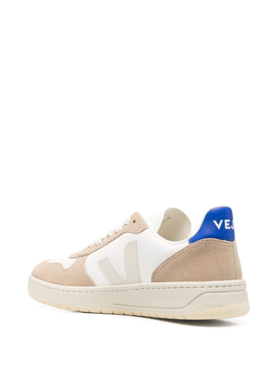 Shop Veja V-10 Chromefree Low-lop Sneakers In Weiss