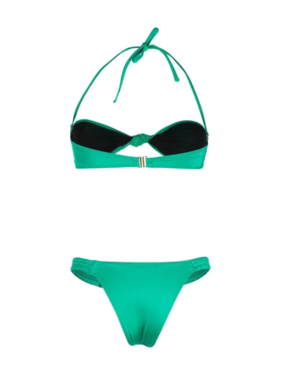 Shop Manokhi Ruched Bikini Set In Grün