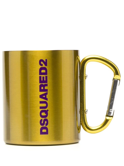 Shop Dsquared2 Travel Lite Logo-print Mug In Gelb