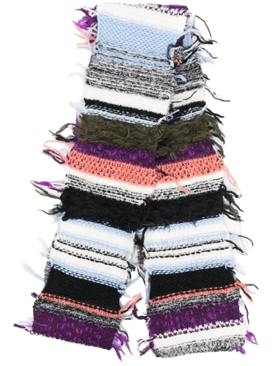 Shop Dorothee Schumacher Stripe-detail Wool Scarf In Blau