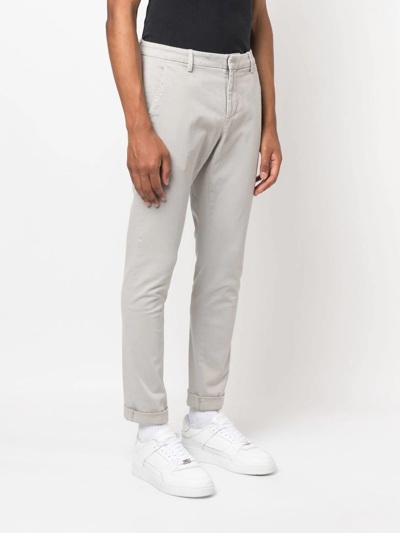 Dondup Slim-cut Chino Trousers In Grau