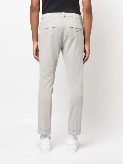 Dondup Slim-cut Chino Trousers In Grau