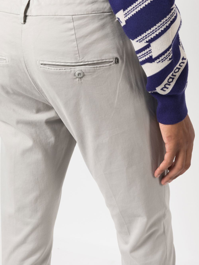 Dondup Slim-cut Chino Trousers In Grau