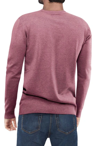 X-ray Crew Neck Knit Sweater In Heather Raspberry
