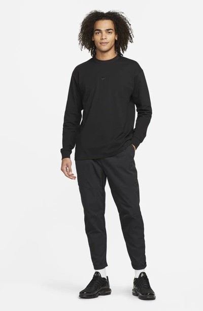 Shop Nike Sportswear Premium Essentials Long Sleeve T-shirt In Black/ Black