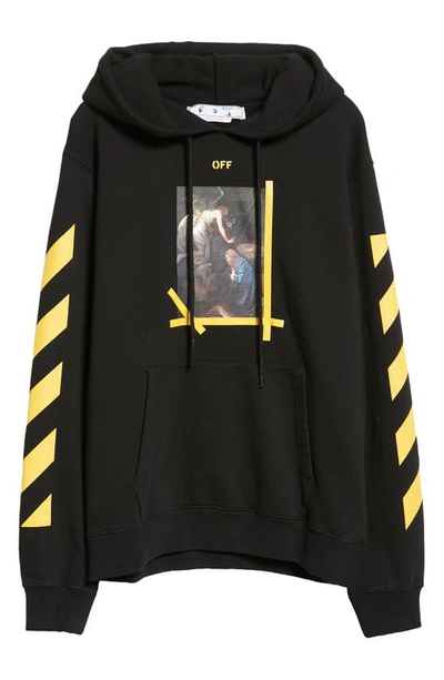 Off-white Man Black Caravaggio Painting Hoodie With T-shirt | ModeSens