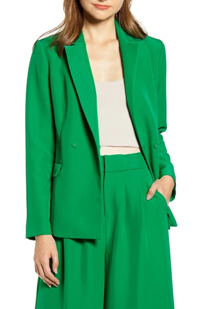 Shop English Factory Tailored Double Breasted Blazer In Green