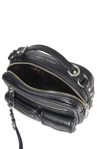 Shop Rebecca Minkoff Jett Mini Boxy Leather Crossbody In Black