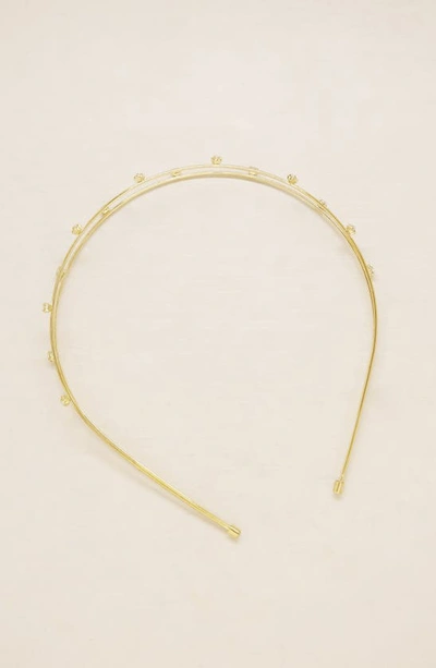 Shop Ettika Double-row Wire & Crystal Headband In Gold