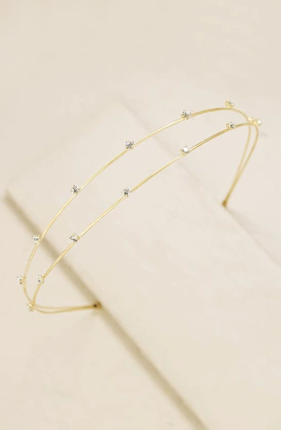 Shop Ettika Double-row Wire & Crystal Headband In Gold