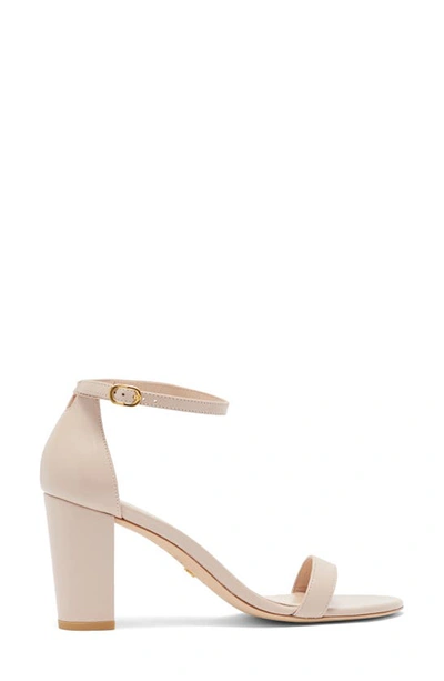 Shop Stuart Weitzman Nearlynude Ankle Strap Sandal In Adobe Leather