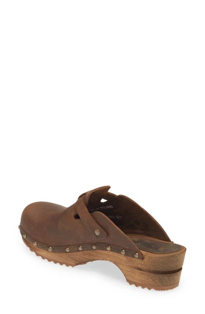Sanita Kristel Stud Leather Clog In Antique Brown