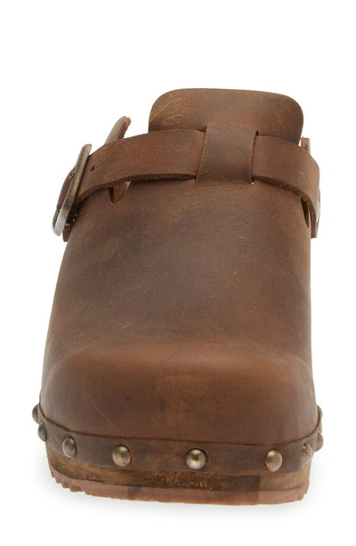 Shop Sanita Kristel Stud Leather Clog In Antique Brown