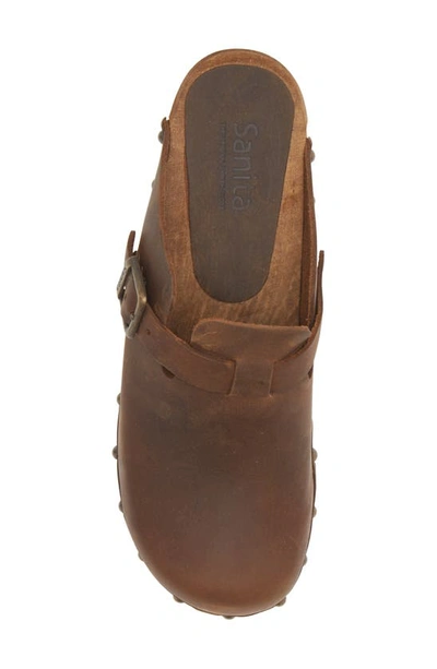 Sanita Kristel Stud Leather Clog In Antique Brown