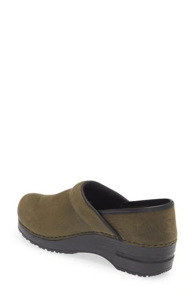 Sanita Professional Leather Clog In Olive