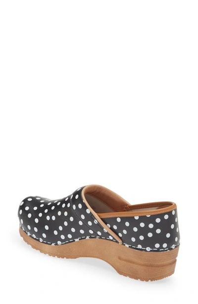 Shop Sanita Roxbury Polka Dot Clog In Black