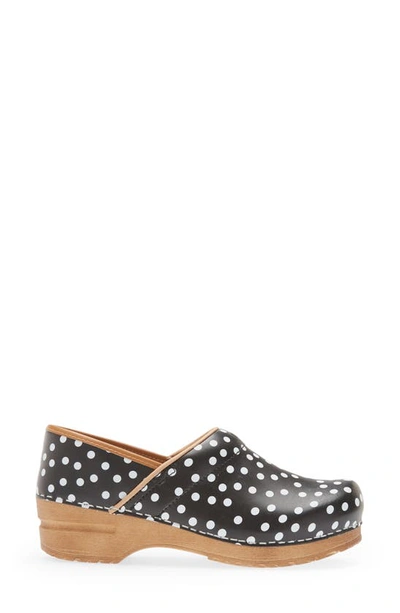 Shop Sanita Roxbury Polka Dot Clog In Black