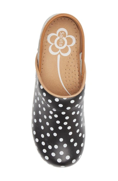 Shop Sanita Roxbury Polka Dot Clog In Black