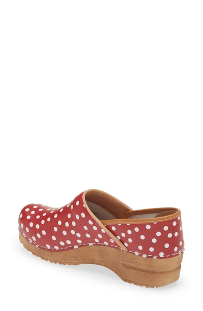 Sanita Roxbury Polka Dot Clog In Red