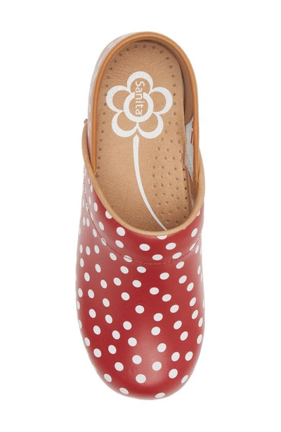 Sanita Roxbury Polka Dot Clog In Red