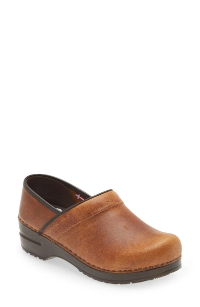 Shop Sanita Errol Leather Clog In Cognac